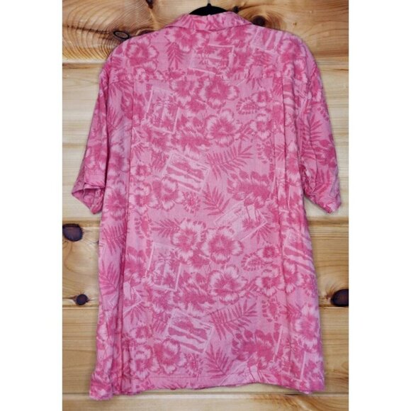 Ocean & Coast Shirt Mens Large Tropical Print Camp Wooden Button Travel - Picture 12 of 16